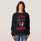 Valentine's Day Dinosaur I Steal Hearts Boys Men L Sweatshirt (Vorne ganz)