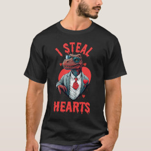 Valentine's Day Dinosaur I Steal Hearts Boys Men L T-Shirt