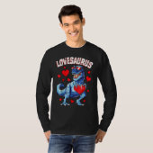Valentines Day Dinosaur Lovesaurus rex Boys Men Ki T-Shirt (Vorne ganz)