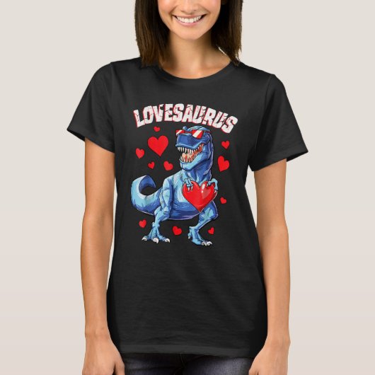 Valentines Day Dinosaur Lovesaurus rex Boys Men Ki T-Shirt (Vorderseite)