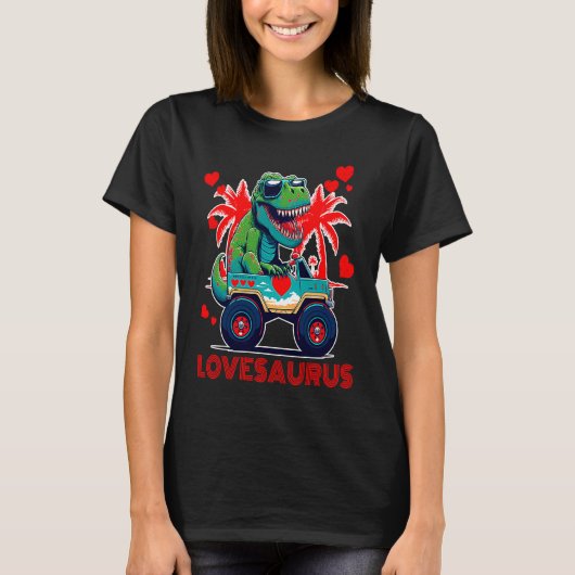 Valentines Day Dinosaur Rex Boys Valentine Kids Lo T-Shirt (Vorderseite)