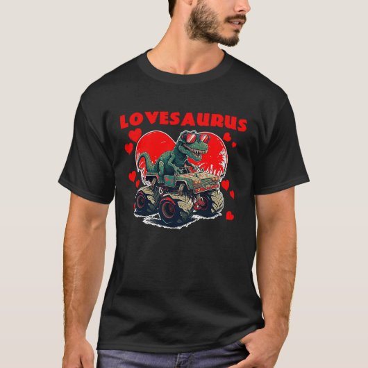 Valentines Day Dinosaur Rex Boys Valentine Kids Lo T-Shirt (Vorderseite)