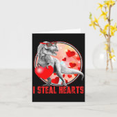 Valentines Day Dinosaur T Rex I Steal Hearts Funny Karte (Gelbe Blume)