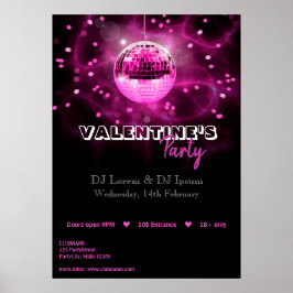 Valentine's Day Disco Ball - Party Poster drucken