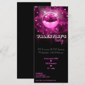 Valentine's Day Disco Ball - Party Rack Card (Vorne/Hinten)