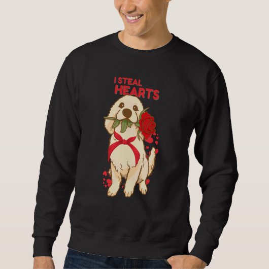 Valentine's Day Dog I Steal Hearts Retriever Sweatshirt (Vorderseite)