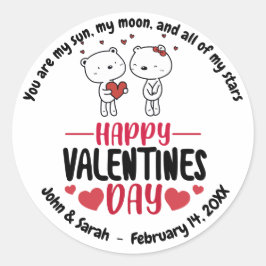 Valentine's Day Dog Love Heart Runder Aufkleber