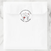 Valentine's Day Dog Love Heart Runder Aufkleber (Tasche)