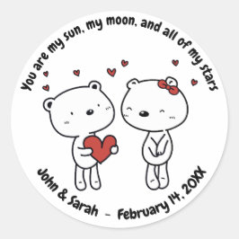 Valentine's Day Dog Love Heart Runder Aufkleber