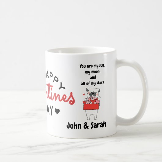 Valentine's Day DogLove Heart Kaffeetasse (Rechts)