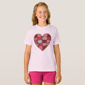 Valentine's Day Doodle Art Patchwork Heart Kids T-Shirt (Vorne ganz)