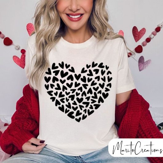 Valentine's Day, doodle hearts, Love,Valentine Mom T-Shirt