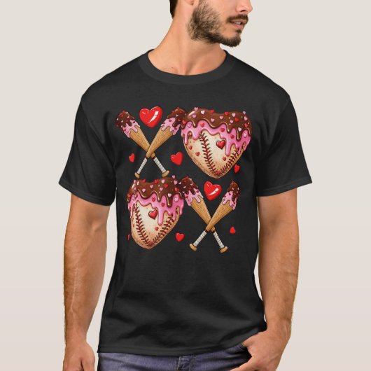 Valentines Day Drip Heart Baseball XOXO Boys Men T-Shirt (Vorderseite)