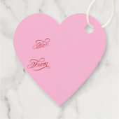 Valentines Day Elegant Calligraphy Pink Heart Geschenkanhänger (Rückseite)