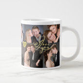Valentine's Day Elegant Gold Photo Collage Jumbo-Tasse (Rechts)