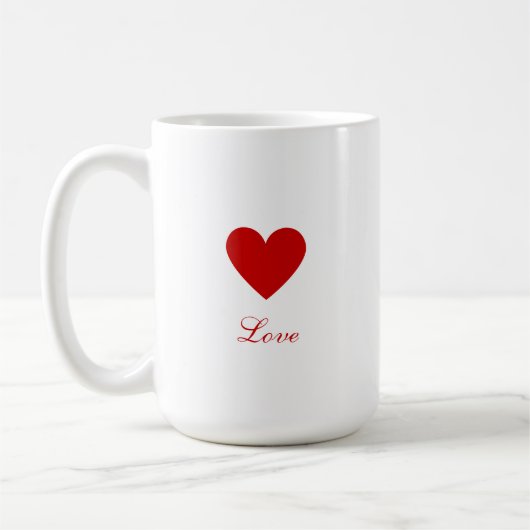 Valentine's Day Elegant Red Heart Love Kaffeetasse (Links)