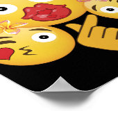Valentine's Day Emoji Face Love Heart  for Kids Poster (Ecke)