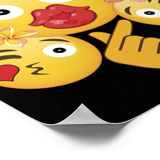 Valentine's Day Emoji Face Love Heart  for Kids Poster (Ecke)