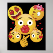 Valentine's Day Emoji Face Love Heart  for Kids Poster (Vorne)