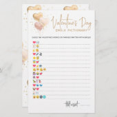 Valentine's day Emoji Pictionary game with Answers (Vorne/Hinten)