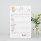 Valentine's day Emoji Pictionary game with Answers (Stehend Vorderseite)