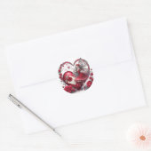 Valentine's Day Fairy Heart Red White Runder Aufkleber (Umschlag)