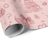 Valentine's Day Festive Pattern Wrapping Paper Geschenkpapier (Rolleneckpunkt)