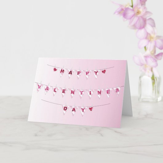 Valentine's Day Flags - Folded Greeting Card Karte (Orchidee)