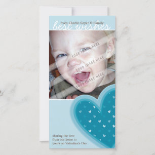 VALENTINE'S DAY FOTOKARTE: Funky Herz 4P Feiertagskarte