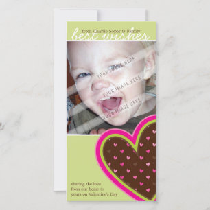 VALENTINE'S DAY FOTOKARTE :: funky herzen 8P Feiertagskarte