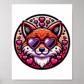 Valentines Day Fox And Matching Couples Foxes  Poster (Vorne)