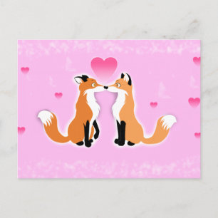 Valentines Day Foxes Feiertagspostkarte