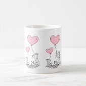 Valentine's Day Foxy Pink Hearts Mugs Kaffeetasse (Mittel)