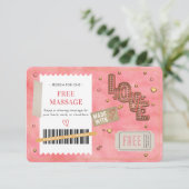Valentine's Day Free Massage Love Couples Coupon (Stehend Vorderseite)
