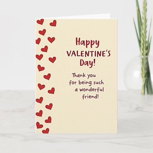 Valentines Day Friend Thank You Card Karte (Vorderseite)