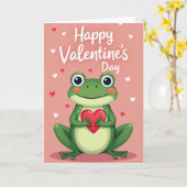 Valentines Day Frog Greeting Card Karte (Gelbe Blume)