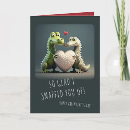Valentine's Day Funny Alligator Crocodile Couple Karte