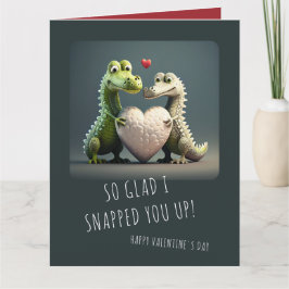 Valentine's Day Funny Alligator Crocodile Couple Karte
