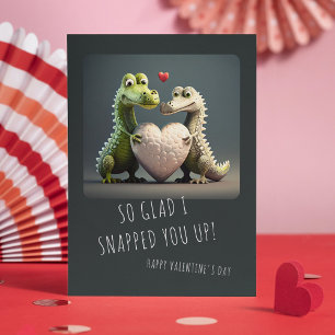 Valentine's Day Funny Alligator Crocodile Couple Karte