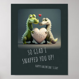 Valentine's Day Funny Alligator Crocodile Couple Poster