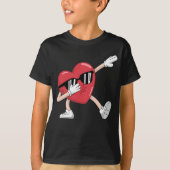 Valentine's Day Funny Boys Girls Dabbing Herz T-Shirt (Vorderseite)