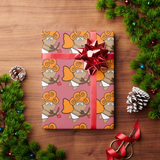 VALENTINE'S DAY FUNNY CUPID WRAPPING PAPER GESCHENKPAPIER (Feiertagsgeschenk)