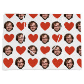 Valentines Day Funny Custom Face Photo Love Heart Große Geschenktüte (Vorderseite)