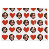 Valentines Day Funny Custom Face Photo Love Heart Große Geschenktüte (Rückseite)
