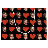 Valentines Day Funny Custom Face Photo Love Heart Große Geschenktüte (Rückseite)