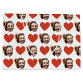 Valentines Day Funny Custom Face Photo Love Heart  Große Geschenktüte (Rückseite)