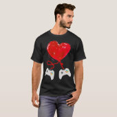 Valentine's Day Game Controller Herz Funny Geschen T-Shirt (Vorne ganz)