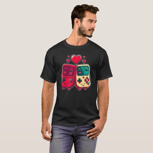 Valentine's Day Gaming Console for Gamer Couples K T-Shirt (Vorne ganz)