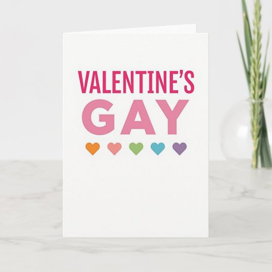 Valentines Day Gay Card Karte (Vorderseite)