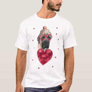 Valentine's Day Geschenk Englisch Mastiff Hund T-Shirt